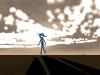Improvised stick figure brought to life in performance.